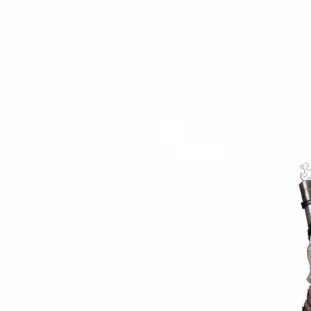 Персонаж комикса, белый фон