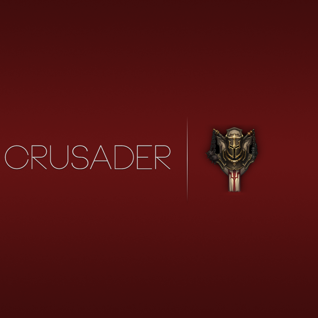 Крусадер из игры Diablo 3, красный фон