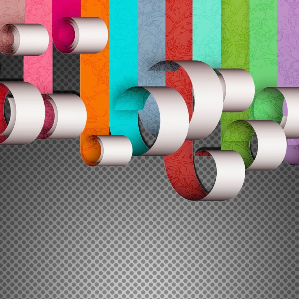 Свернувшиеся ленты на сером фоне