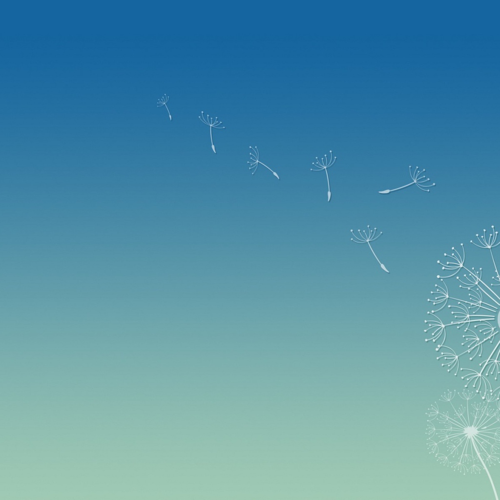 Семена одуванчика, фон Убунту