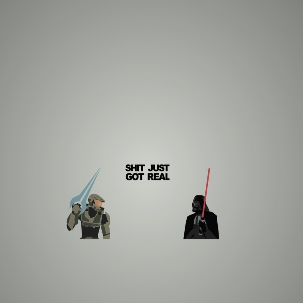 Дарт Вейдер и Мастер Чиф, серый фон