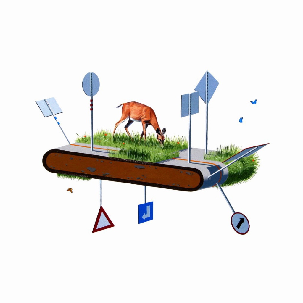 Олень на беговой дорожке