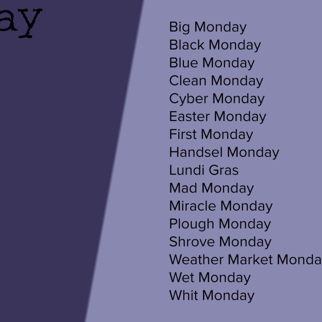 Описание понедельника на английском языке