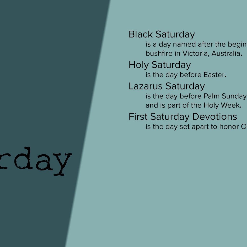 Описание субботы на английском языке