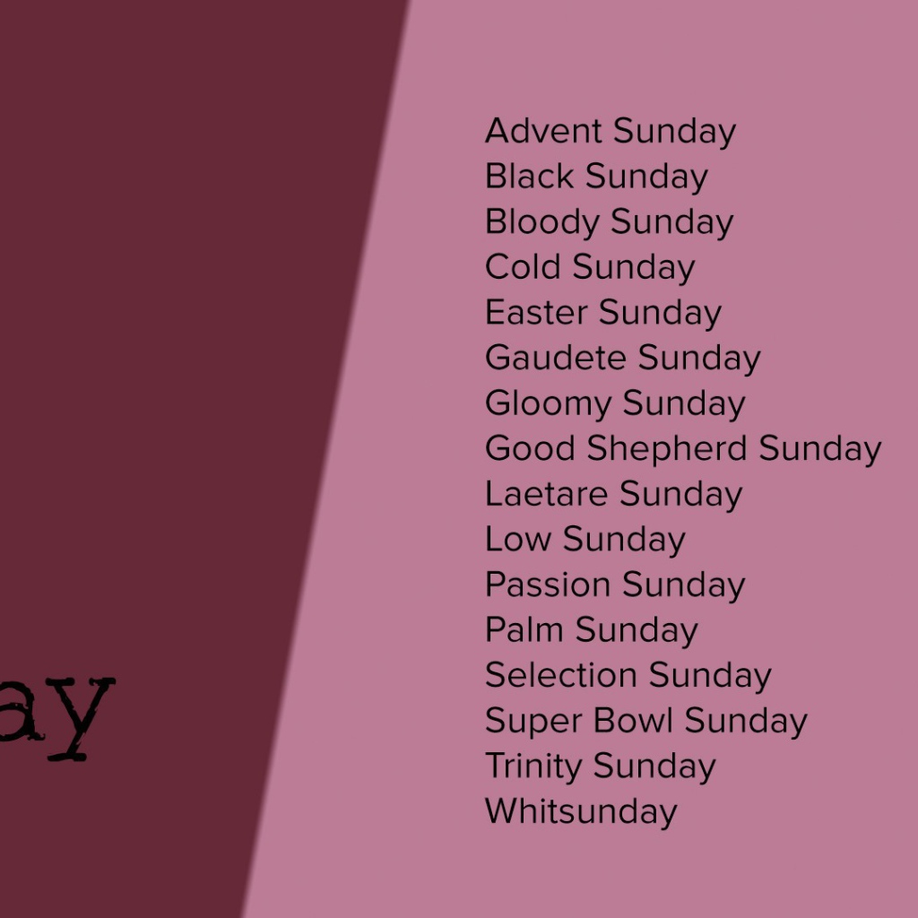 Описание воскресенья на английском языке