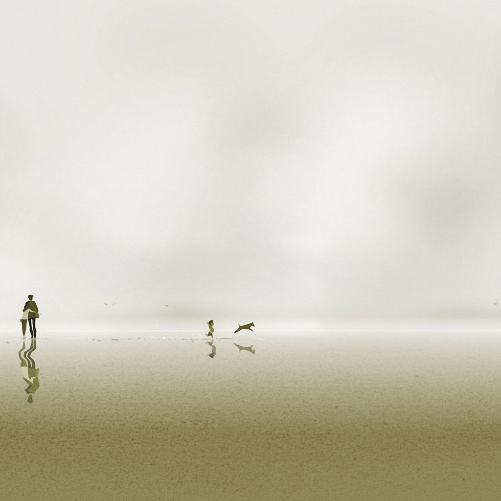 Семья с собакой на белом фоне