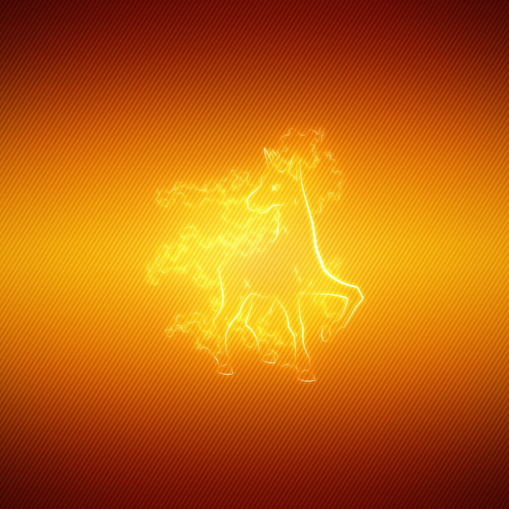 Огненный конь, оранжевый фон