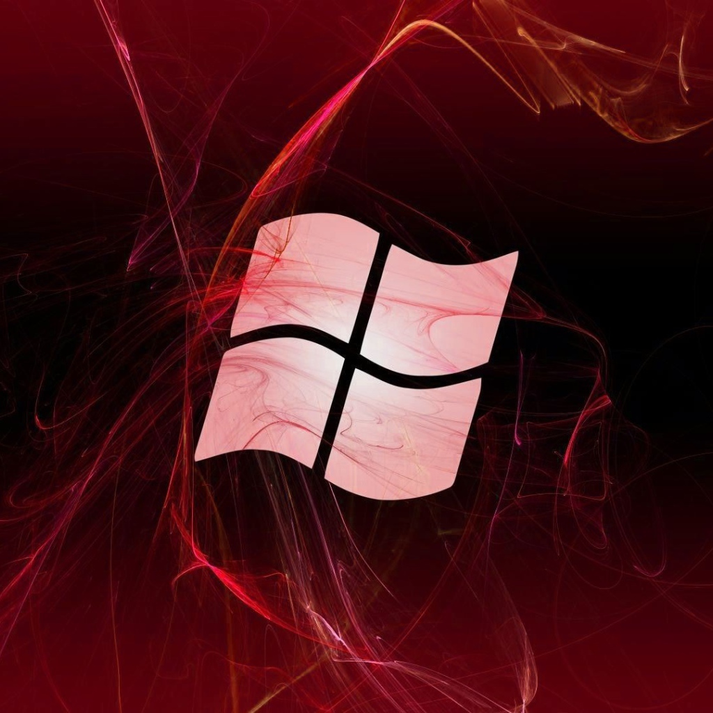 Флаг Windows, красный фон