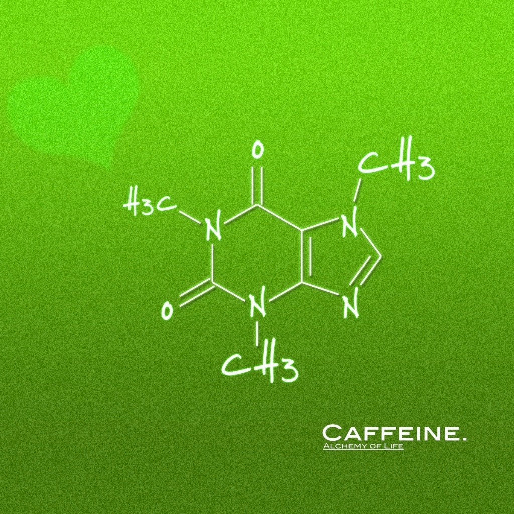 Формула кофе, зеленый фон