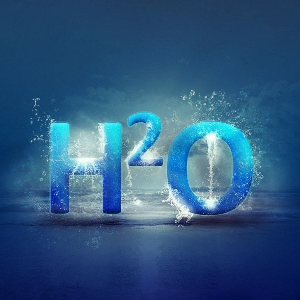 Формула воды, голубой фон