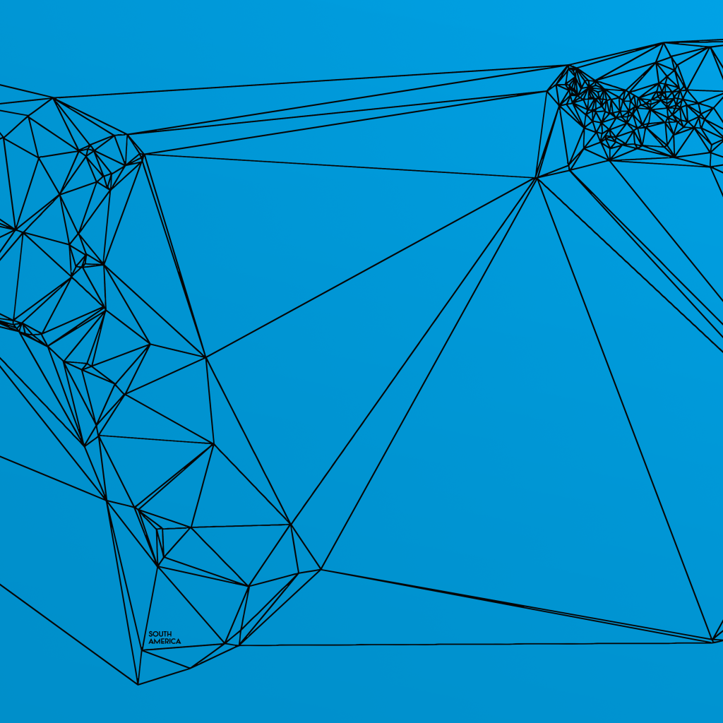 Геометрическая карта мира Nicholas Felton, голубой фон