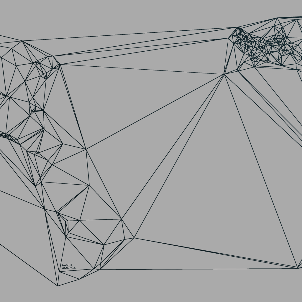 Геометрическая карта мира Nicholas Felton, серый фон