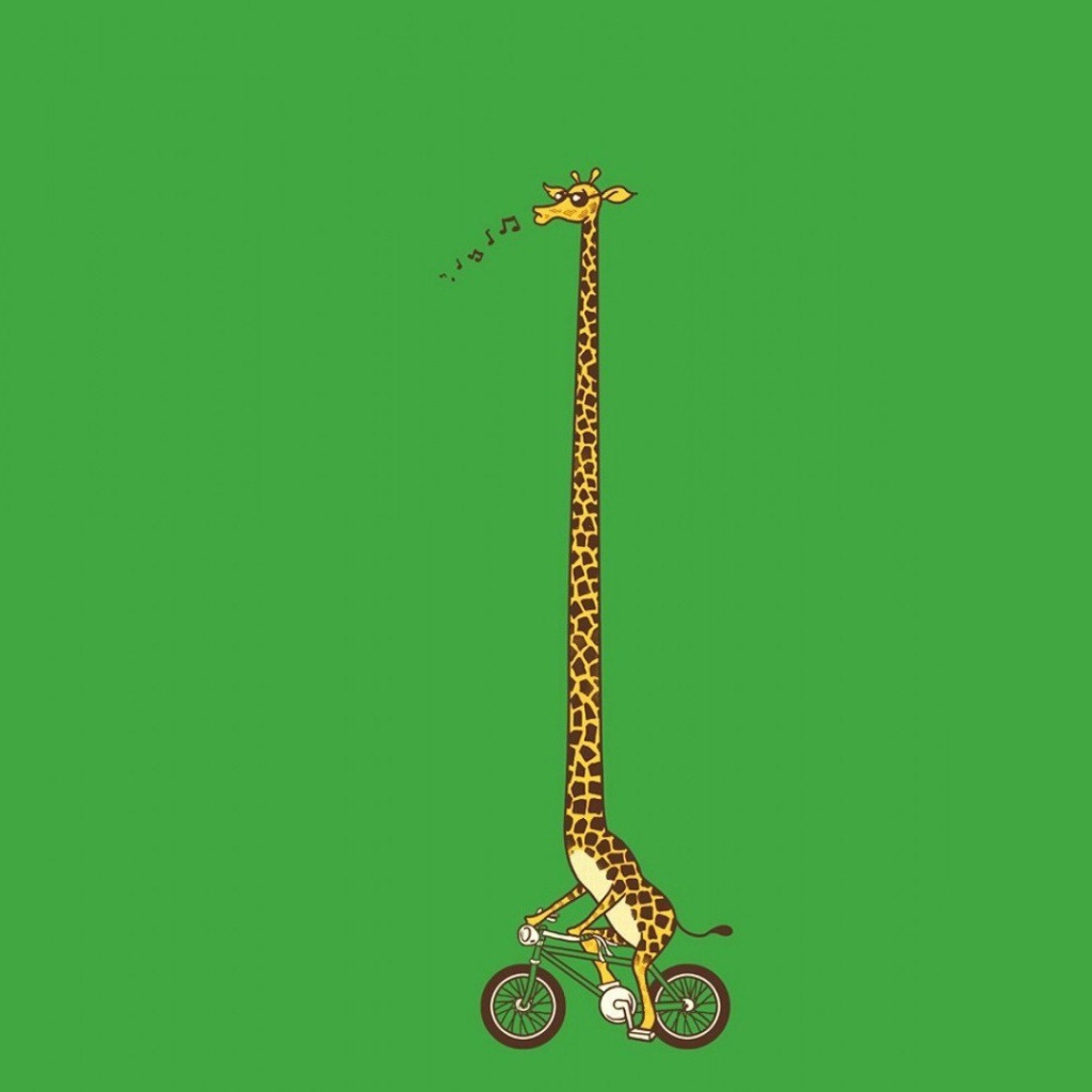 Жираф на велосипеде