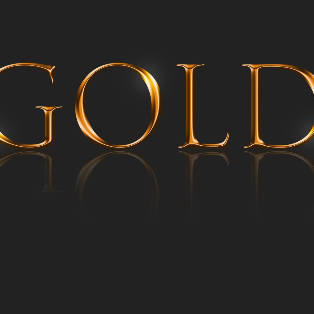 Надпись Золото на сером фоне