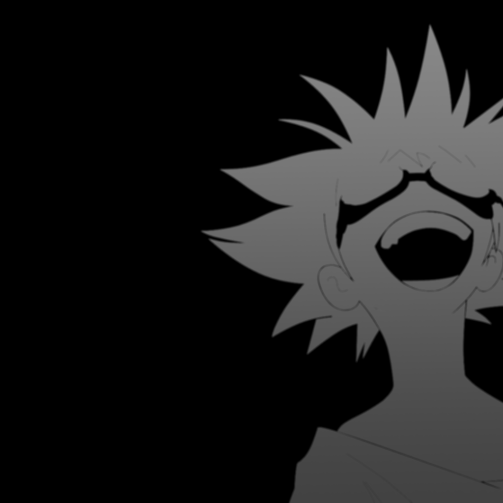 Серое лицо на черном фоне, аниме Ковбой Бибоп