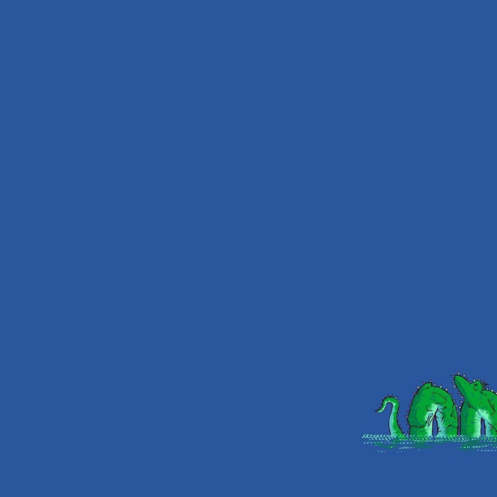 Зеленый дракон в воде, голубой фон