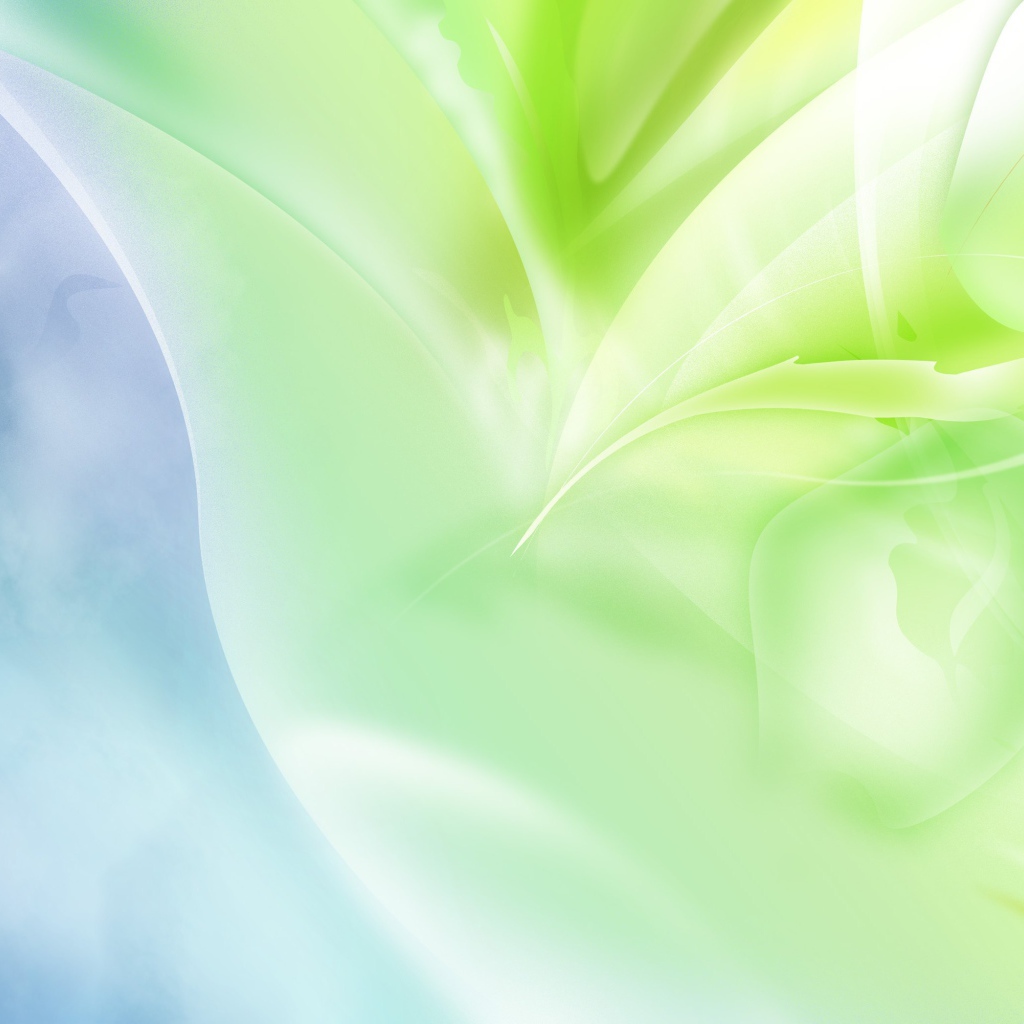 Зеленая абстракция на синем фоне