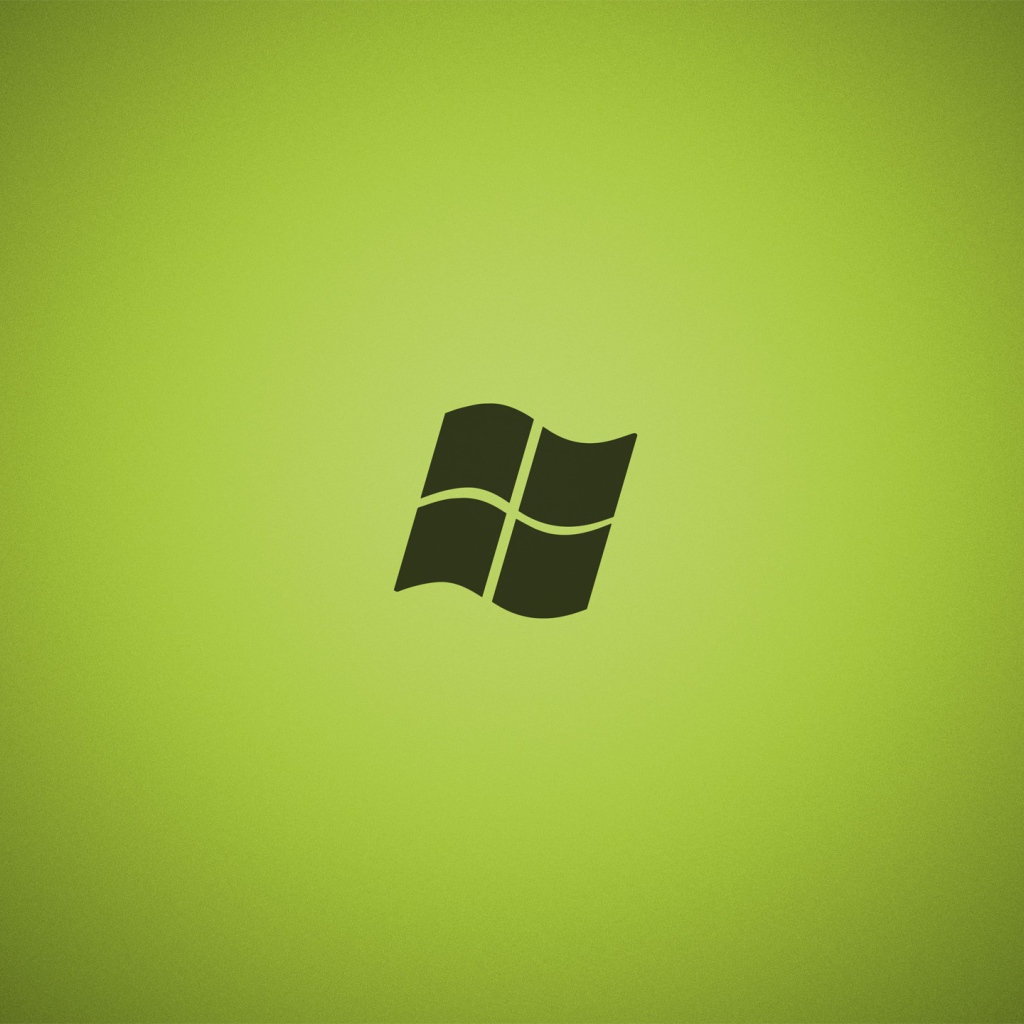 Серый логотип Майкрософт, зеленый фон