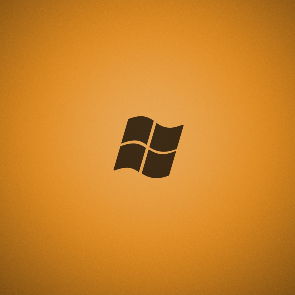 Серый логотип Майкрософт, оранжевый фон