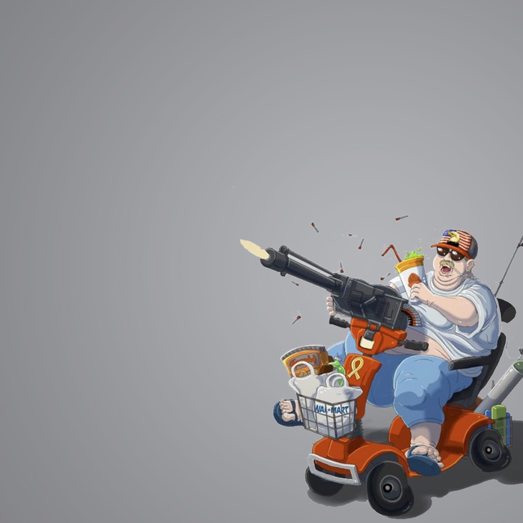 Пулеметчик с флагом, серый фон