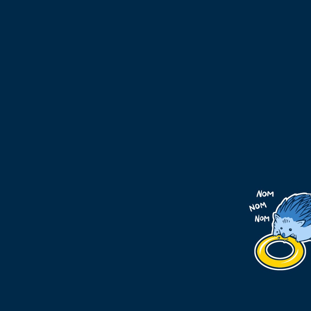 Ёжик ест бублик, голубой фон