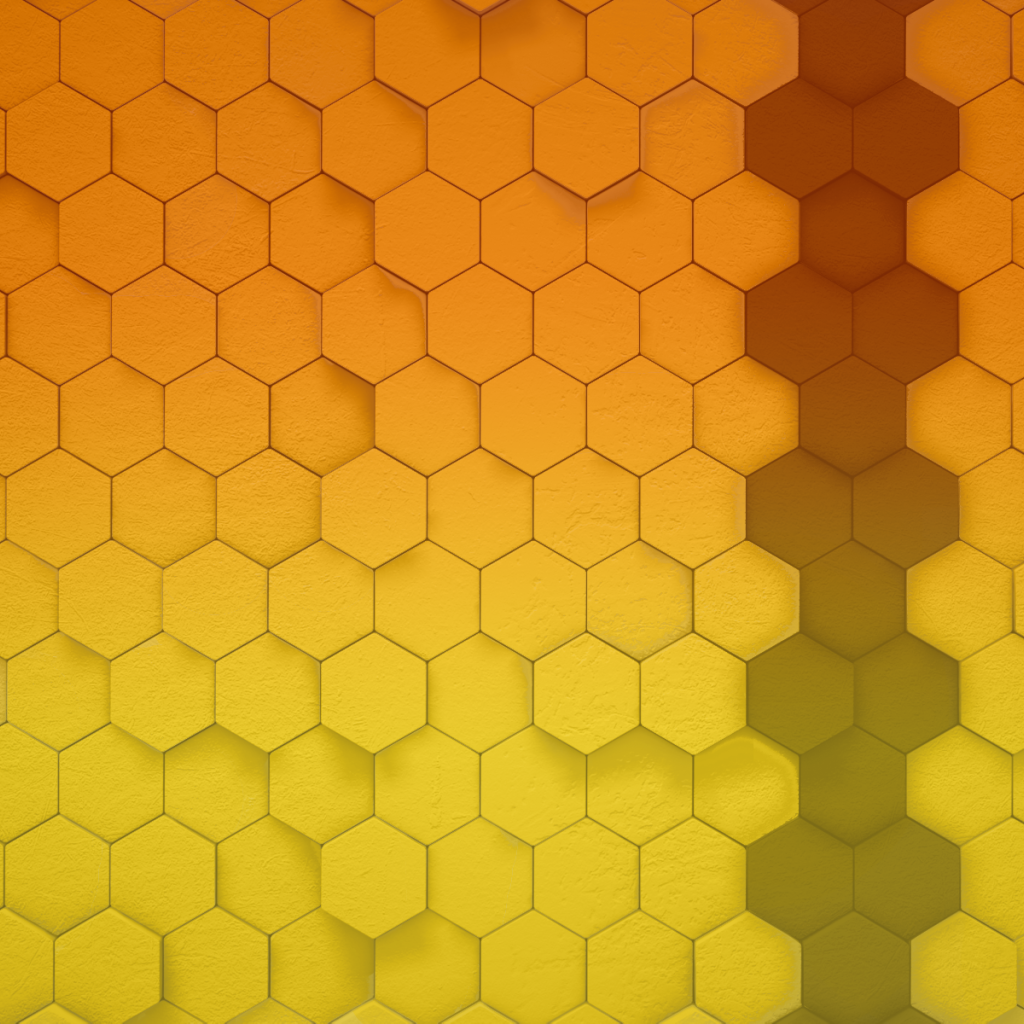 Пчелиные соты, оранжевый фон