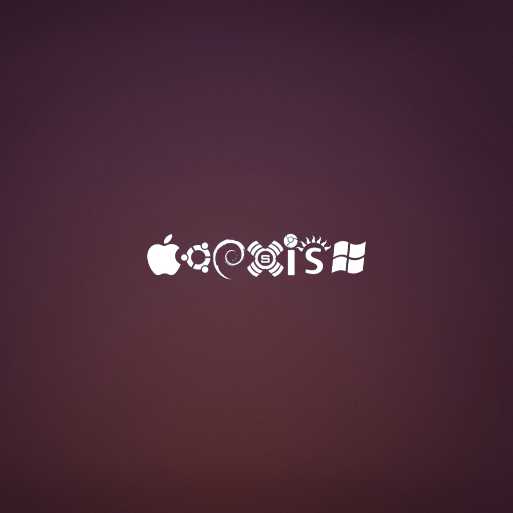 Значки операционных систем на фиолетовом фоне