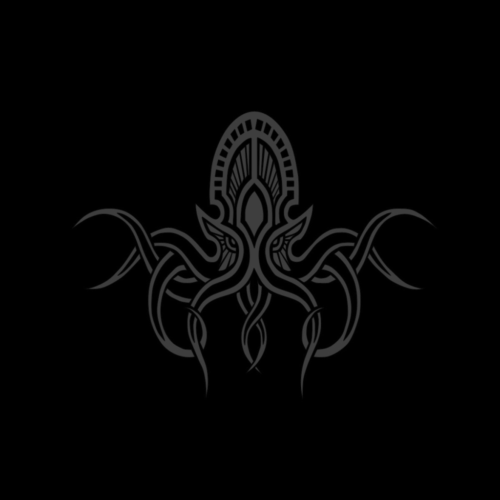 Изображение осьминога инопланетянина на черном фоне