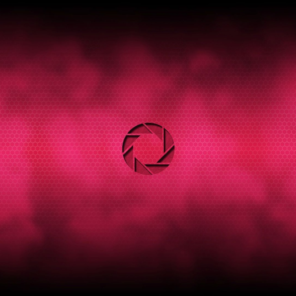 Логотип Aperture Science, красный фон