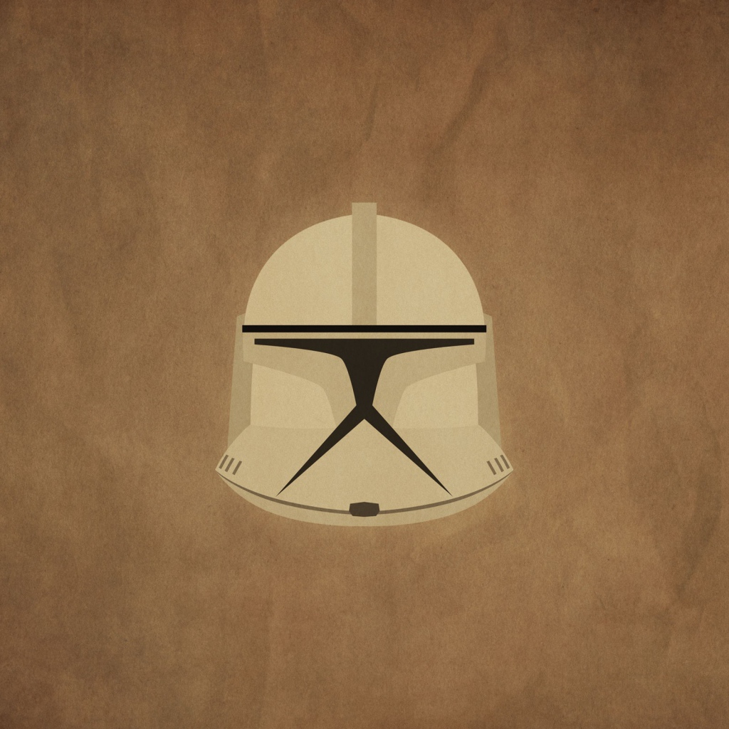 Маска клона из Звездных войн, коричневый фон