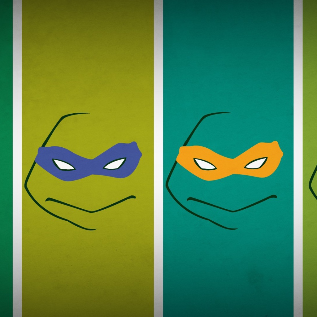 Маски героев Ниндзя Черепашки, фон