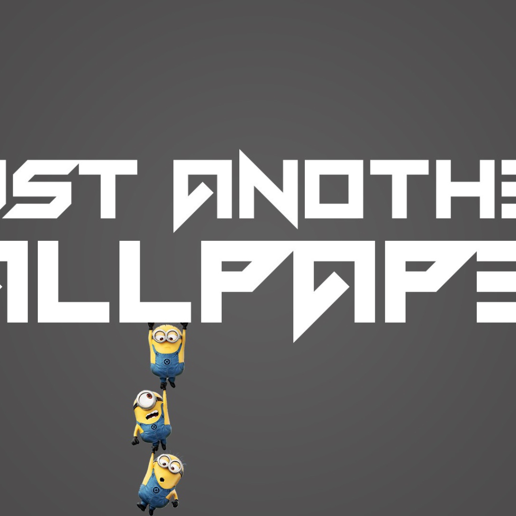 Миньоны поддерживают буквы, серый фон