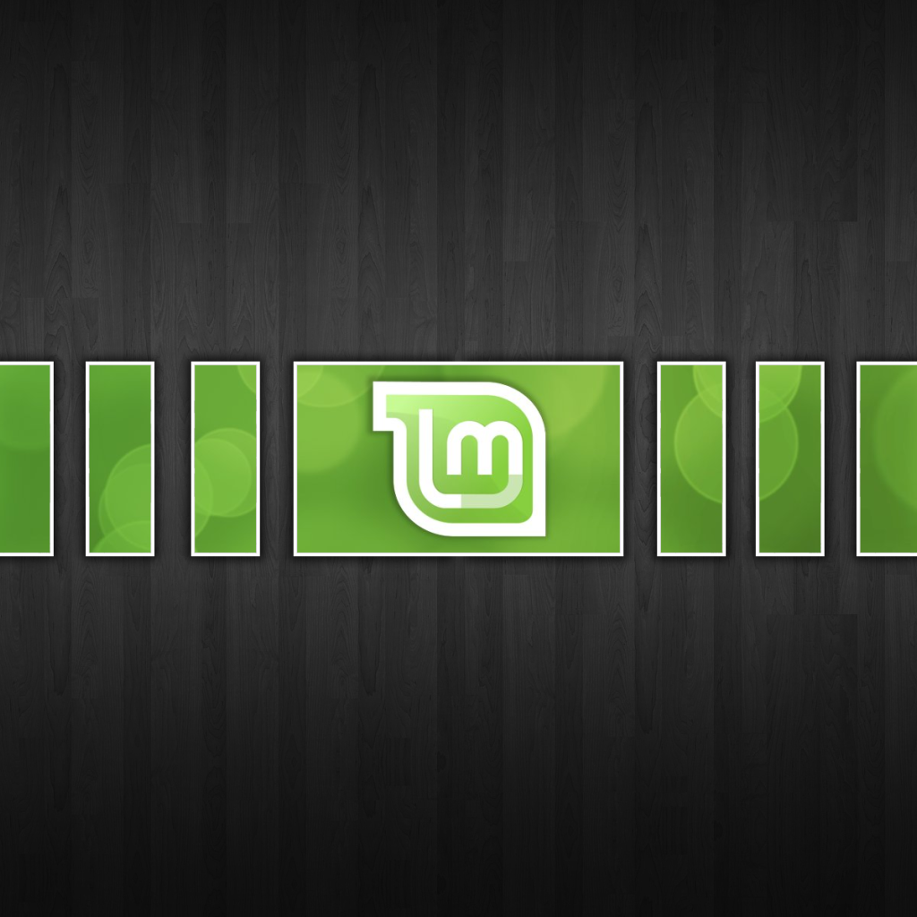 Модульная картина Linux Mint на черном фоне