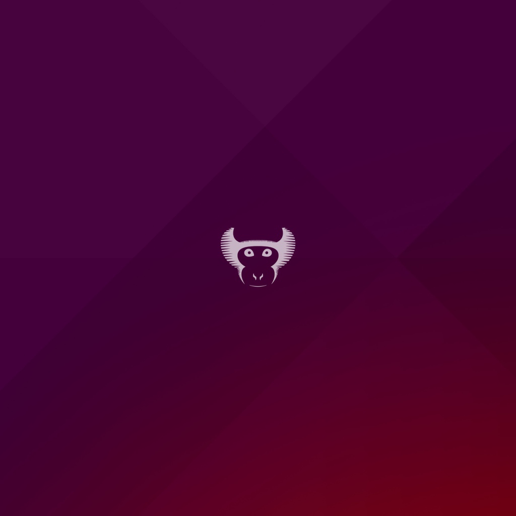 Лицо обезьяны, фон Ubuntu