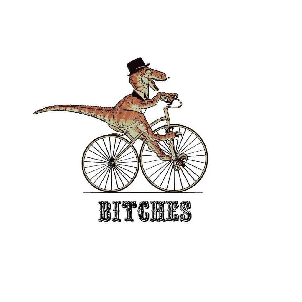 Благородный динозавр на велосипеде