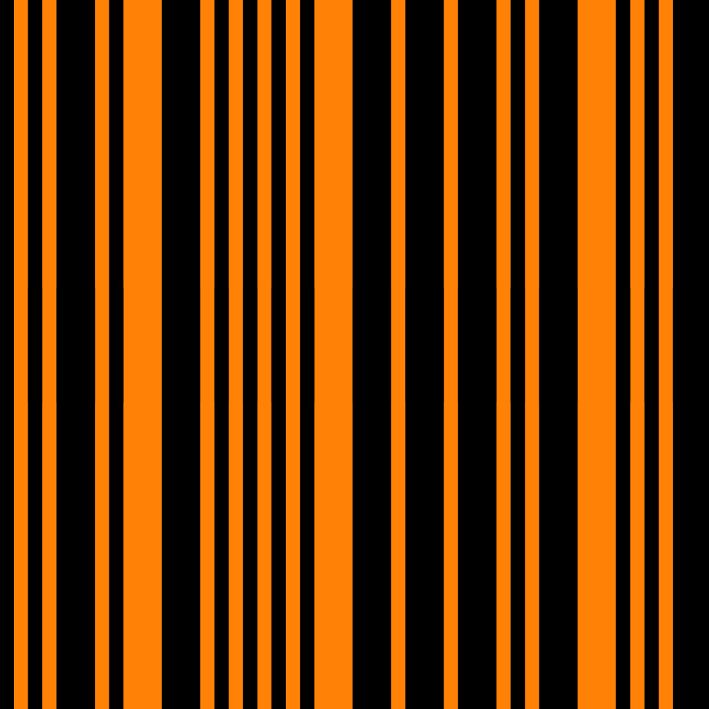 Оранжевый штрихкод на черном фоне