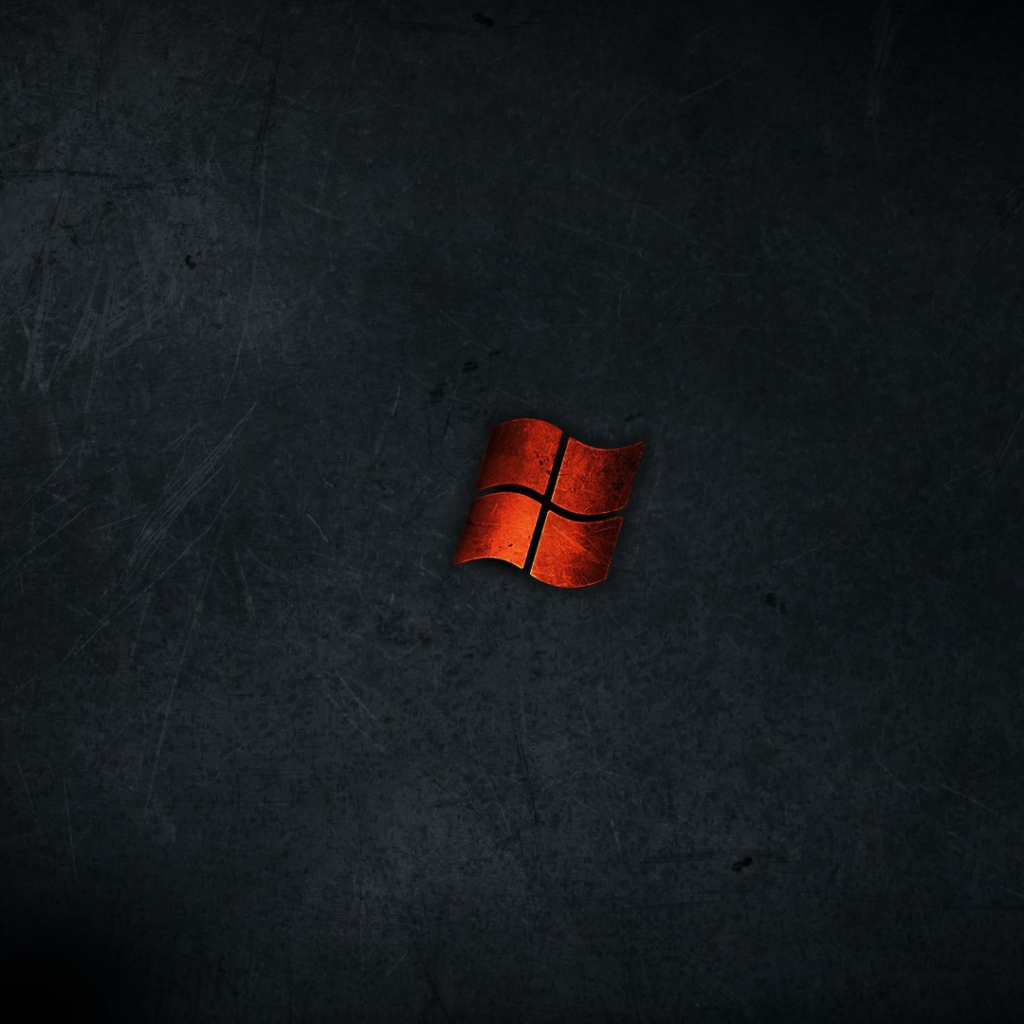 Оранжевый флажок Microsoft Windows на черном фоне