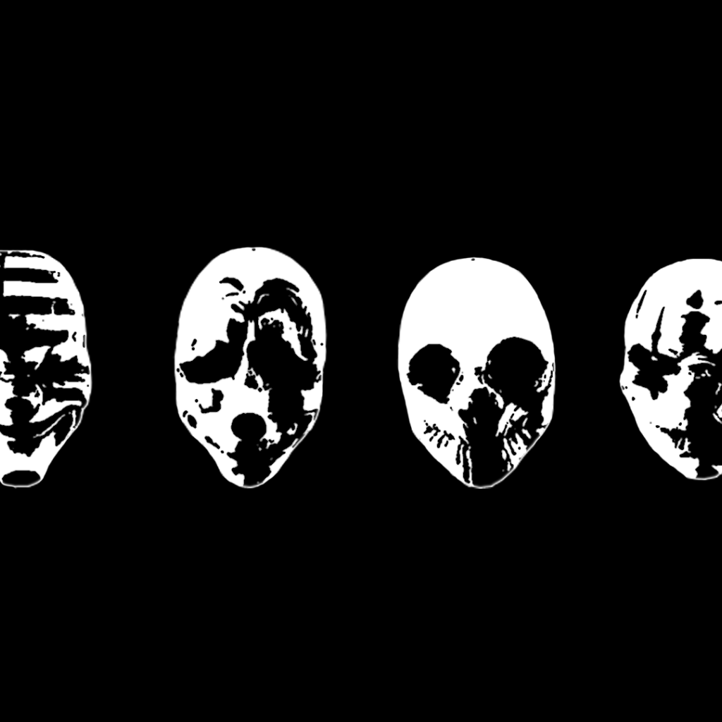 Маски Payday 2, черный фон