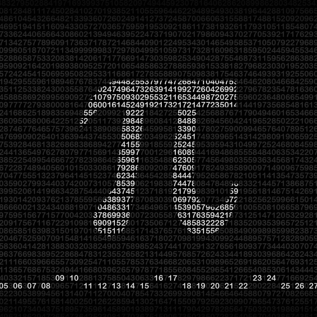 Число Пи, фон цифры