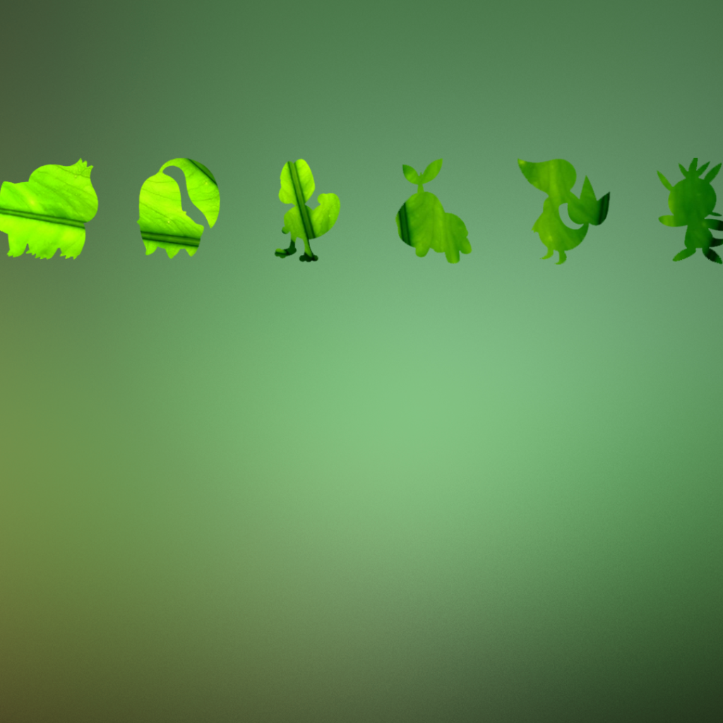 Покемоны, зеленый фон