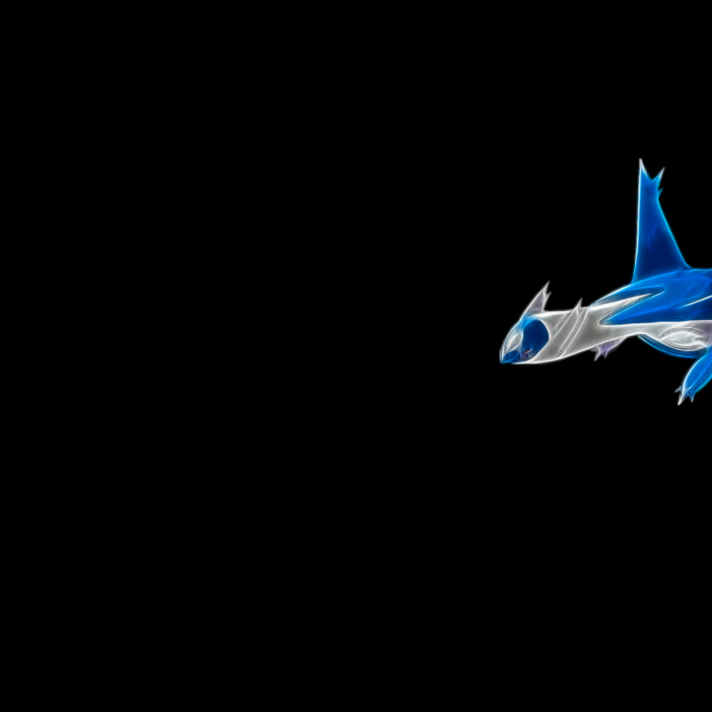 Синий покемон, черный фон