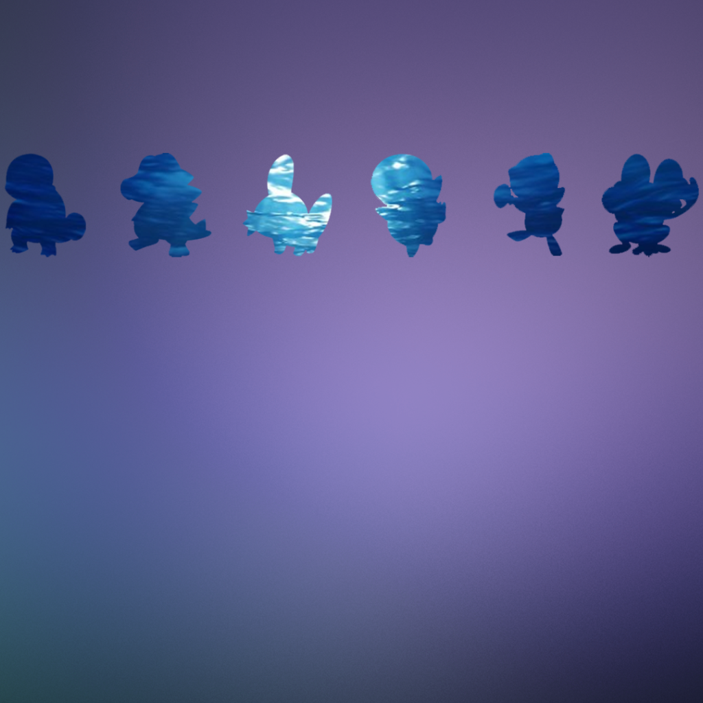 Покемоны, голубой фон