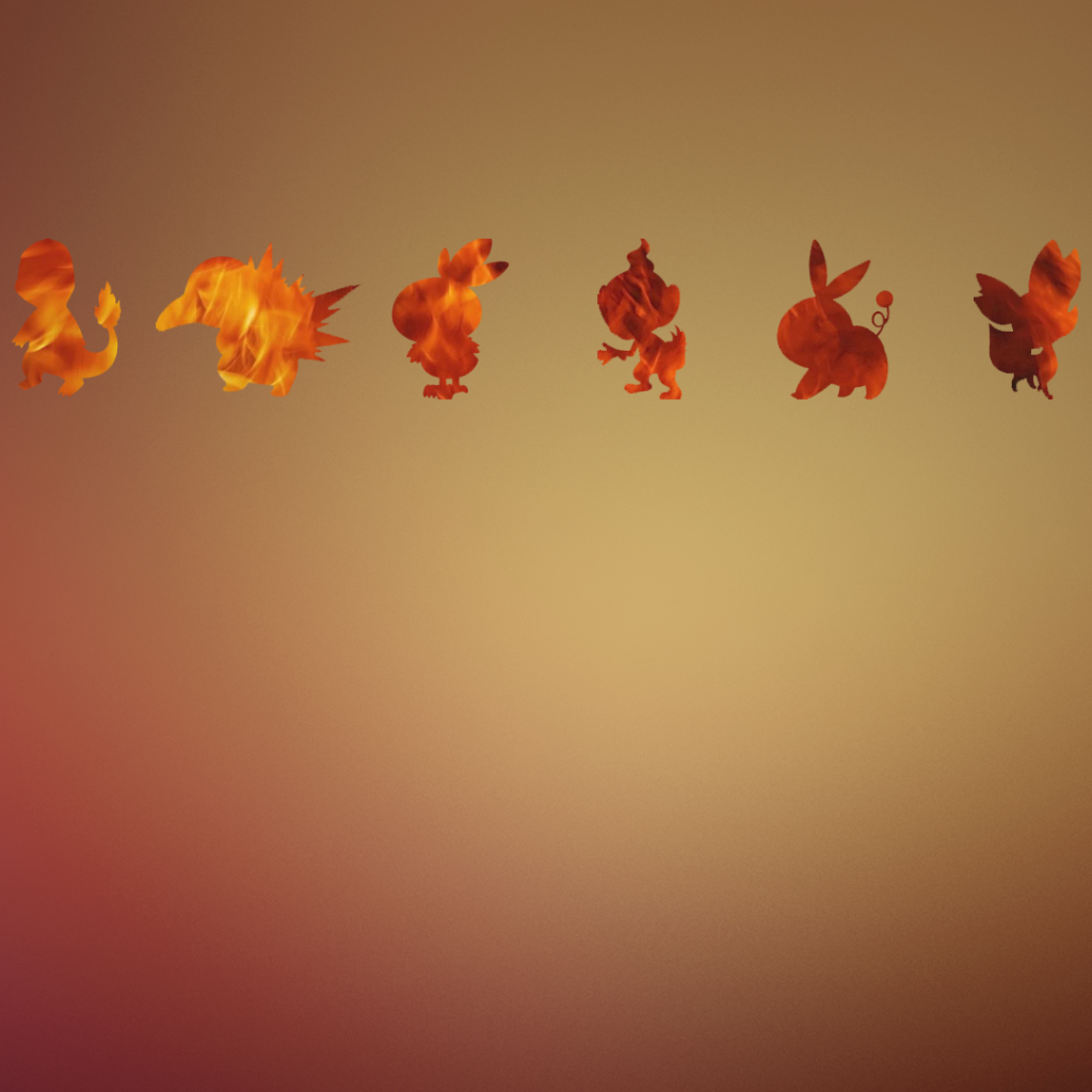 Покемоны, оранжевый фон