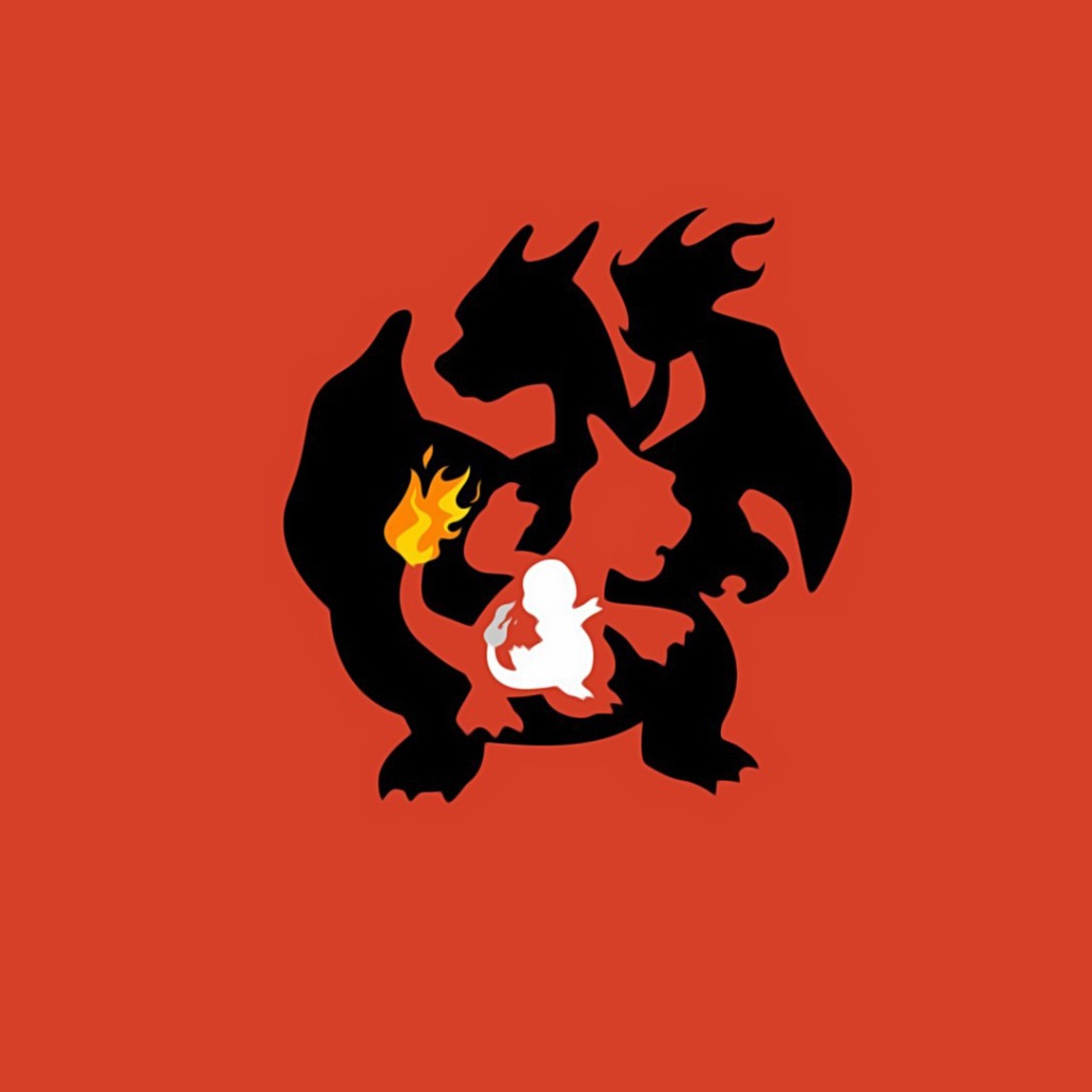 Покемоны, красный фон