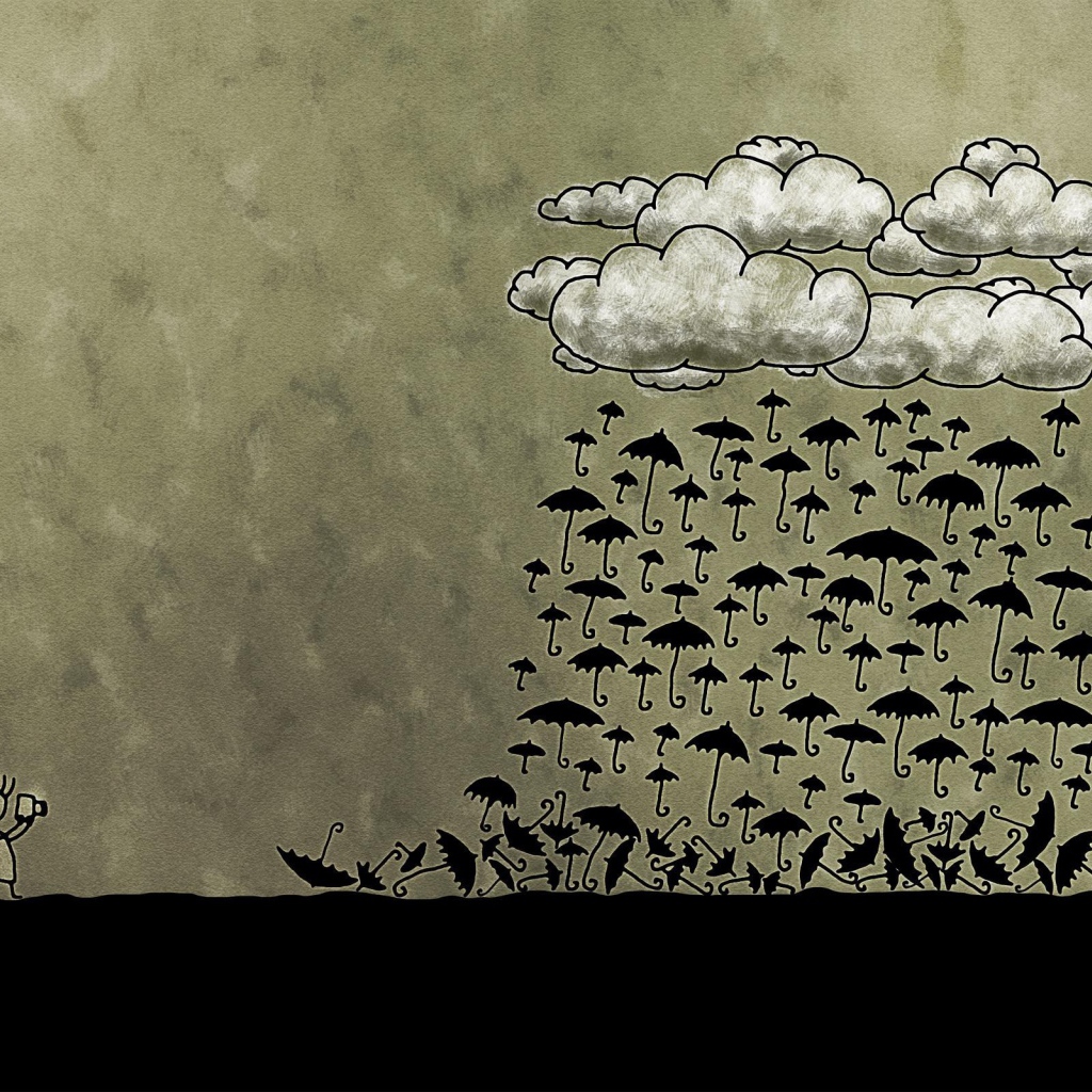 Дождь из черных зонтиков