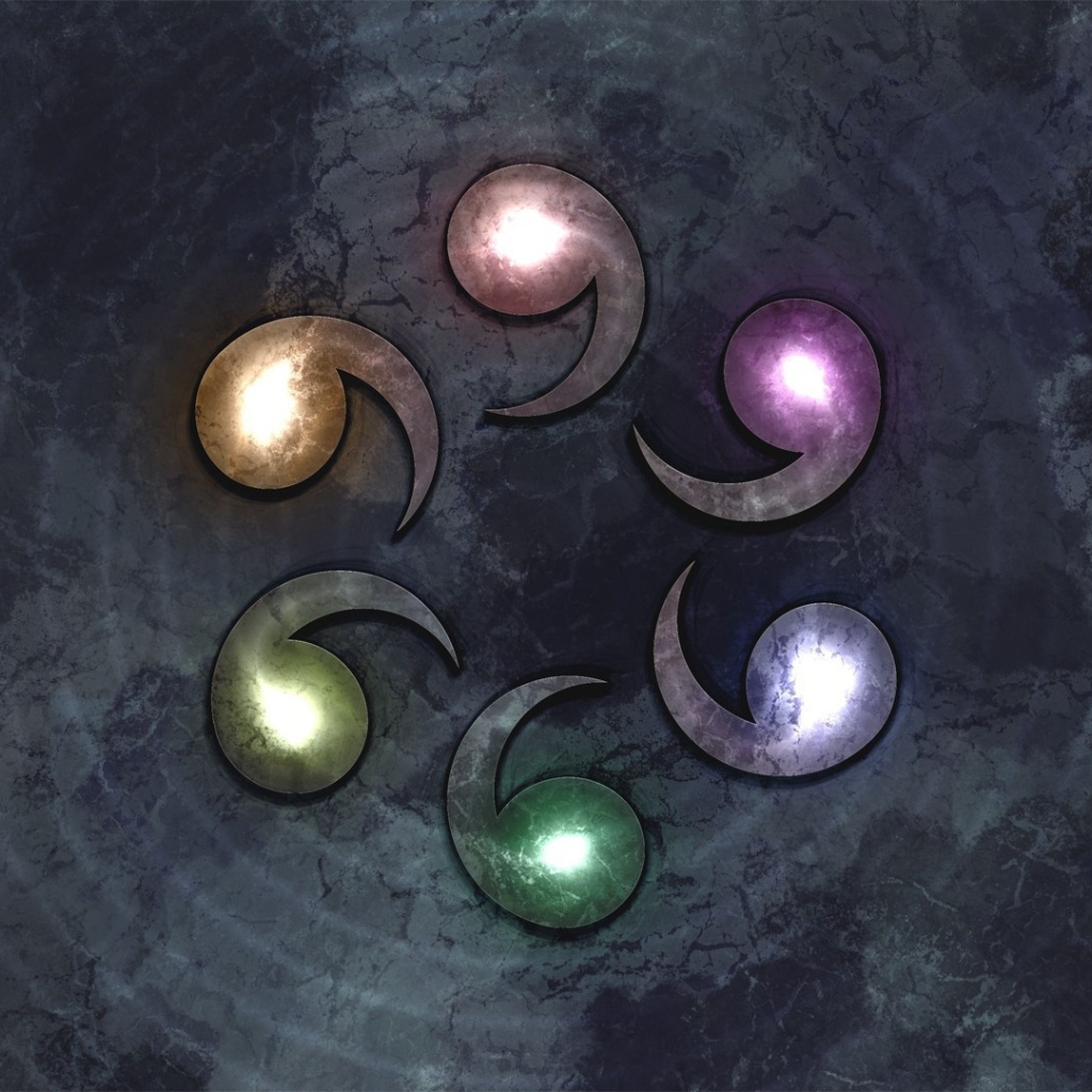 Радужные запятые, фон