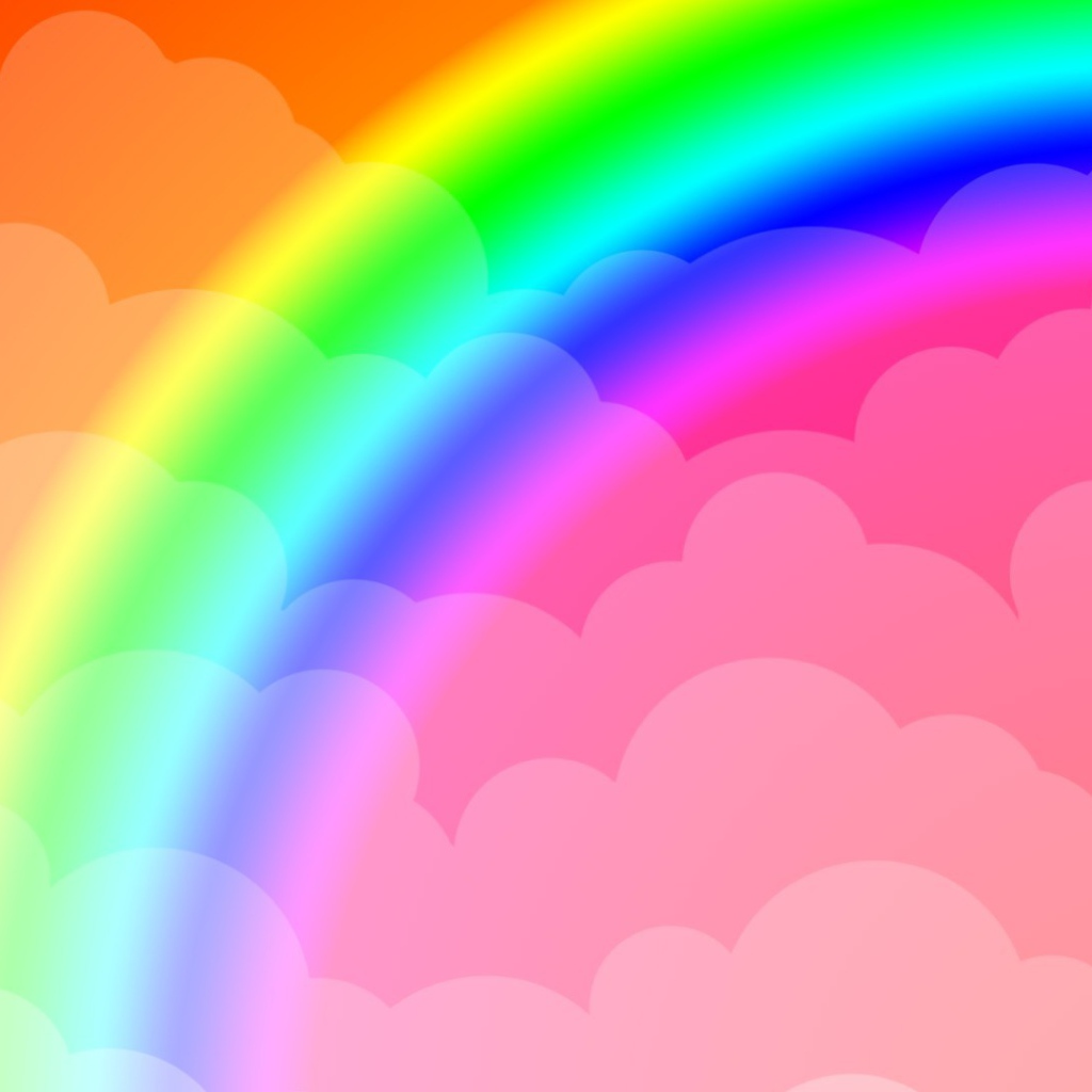 Радуга на облаках, фон