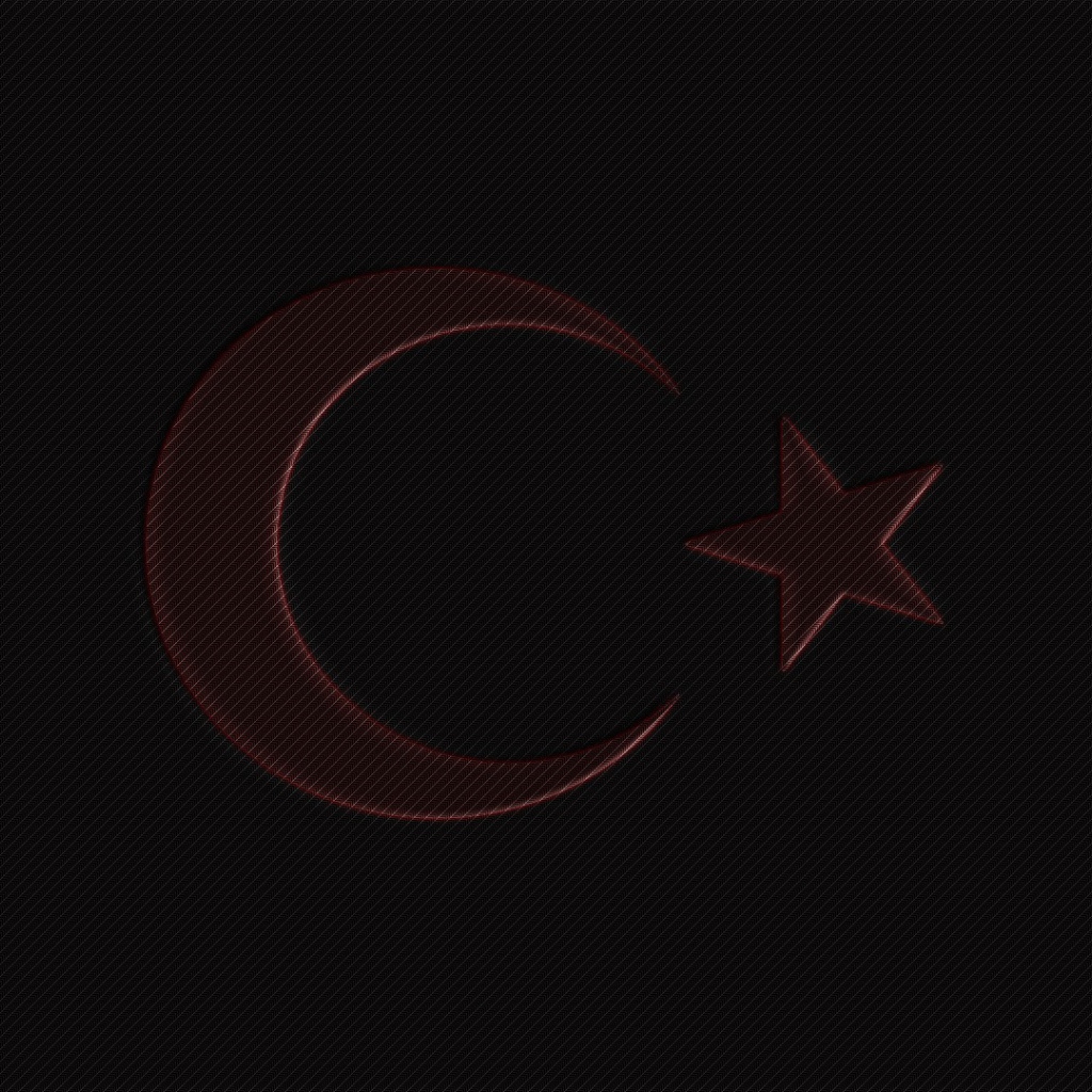 Красная луна и звезда на черном фоне