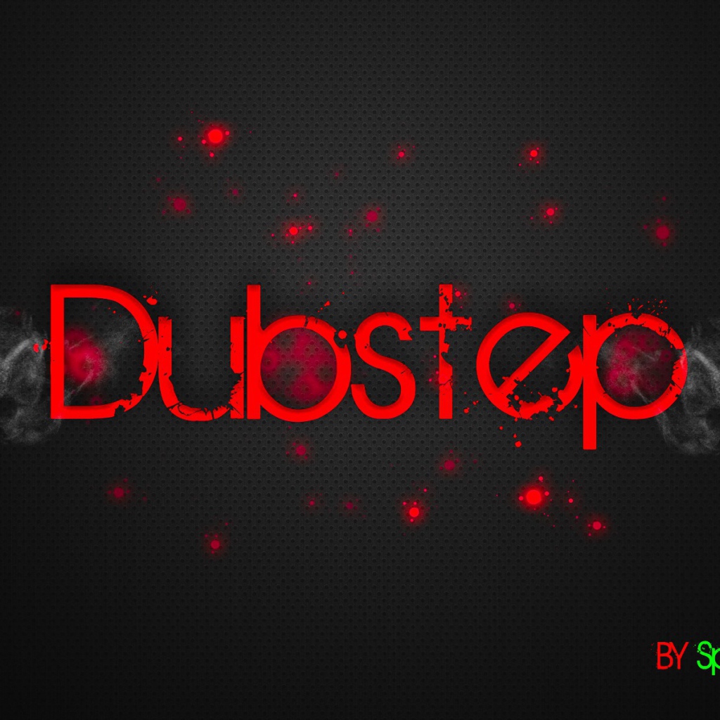 Красная надпись Дабстеп, серый фон