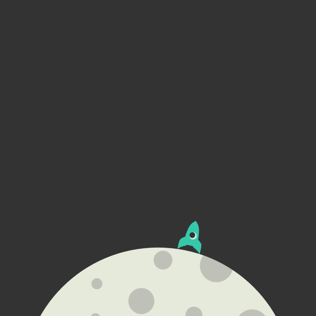 Ракета на Луне, серый фон